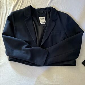 Abercrombie and Fitch Navy Cropped Blazer